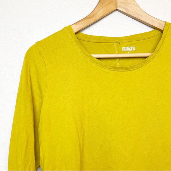 Duluth trading yellow long sleeve tee cotton sz S - Picture 3 of 6